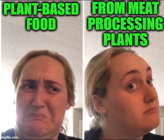 Kombucha Girl | FROM MEAT PROCESSING PLANTS; PLANT-BASED FOOD | image tagged in kombucha girl | made w/ Imgflip meme maker