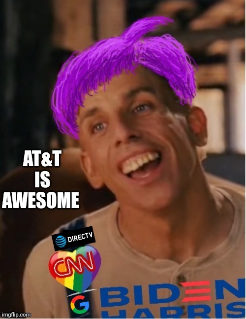 AT&T IS AWESOME | image tagged in libtard jack 2023 | made w/ Imgflip meme maker