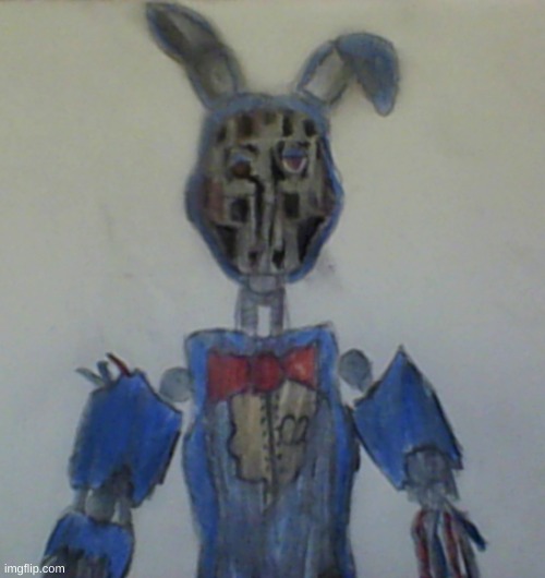 My Take On Withered Bonnie | image tagged in fnaf,drawing | made w/ Imgflip meme maker