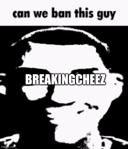bro is annoying asf and is acting like a toddler | BREAKINGCHEEZ | image tagged in can we ban this guy | made w/ Imgflip meme maker