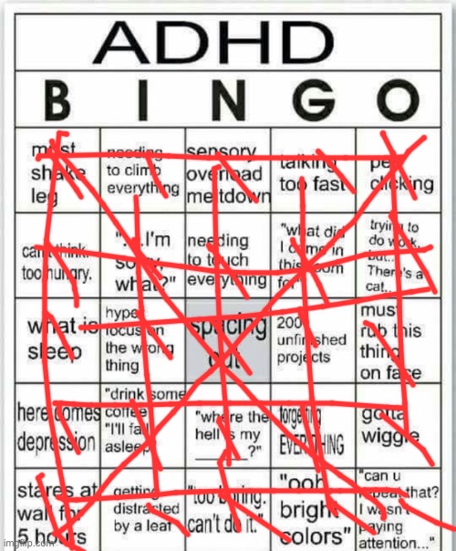 Im a queen | image tagged in adhd bingo | made w/ Imgflip meme maker