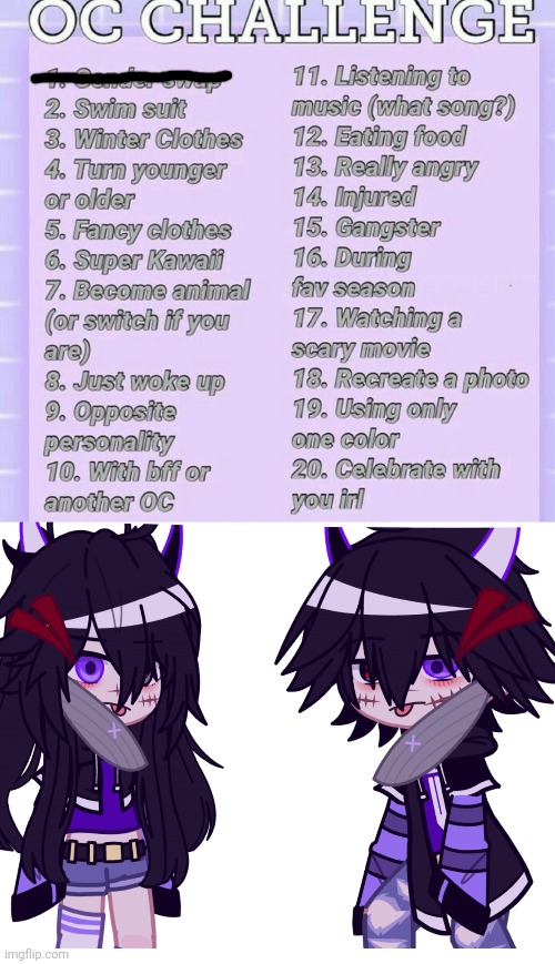Oc challenge 1 | image tagged in original character,gacha club,oh wow are you actually reading these tags | made w/ Imgflip meme maker