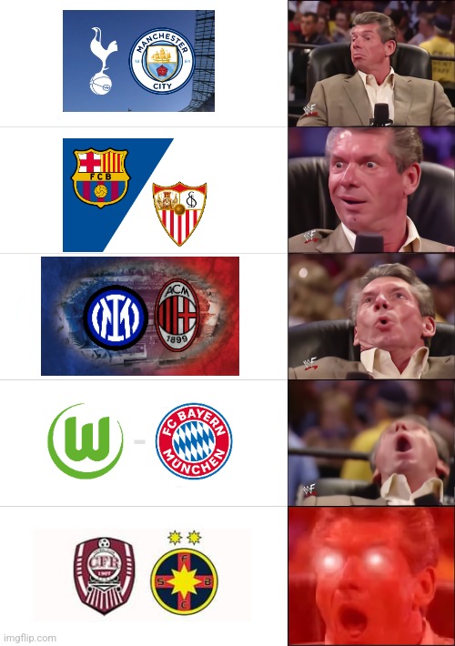 Sunday, 5 febuary <3 | image tagged in manchester city,barcelona,inter,ac milan,cfr cluj,fcsb | made w/ Imgflip meme maker