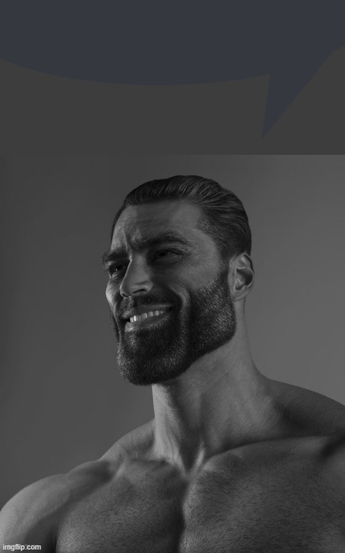 image tagged in discord speech bubble,giga chad | made w/ Imgflip meme maker