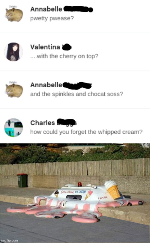 image tagged in melting ice cream truck,ice cream | made w/ Imgflip meme maker