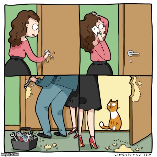 A Cat Lady's Way Of Thinking | image tagged in memes,comics,cat lady,closet,cats,let me out | made w/ Imgflip meme maker