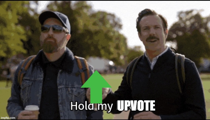Hold my beer | UPVOTE | image tagged in hold my beer | made w/ Imgflip meme maker