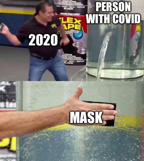 Flex Tape | PERSON WITH COVID; 2020; MASK | image tagged in flex tape | made w/ Imgflip meme maker