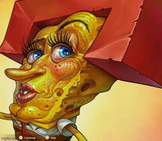 sponge skin stare | made w/ Imgflip meme maker