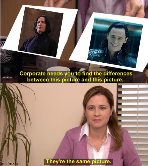 They're The Same Picture Meme | image tagged in memes,they're the same picture,harry potter,loki | made w/ Imgflip meme maker