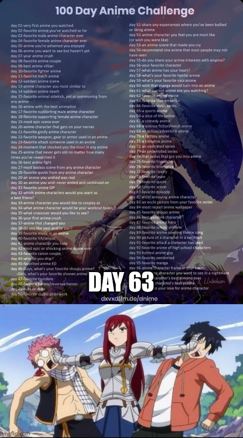 It's Pretty Funny Too | DAY 63 | image tagged in 100 day anime challenge,fairy tail - erza | made w/ Imgflip meme maker