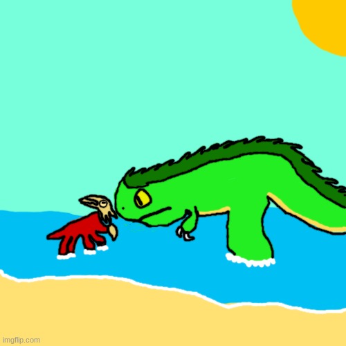 (A new drawing for Project Eden) Spirit and Forest; his Edentyrannus | image tagged in edentyrannus was made/discovered by,paleo_the_bomberzillasaur | made w/ Imgflip meme maker