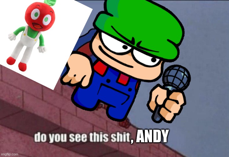 some goofy ahh cross over i made | , ANDY | image tagged in memes,andy's apple farm,dave and bambi | made w/ Imgflip meme maker