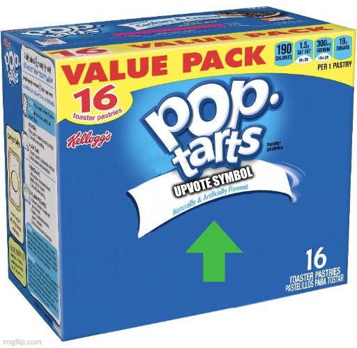 title | UPVOTE SYMBOL | image tagged in pop tarts | made w/ Imgflip meme maker