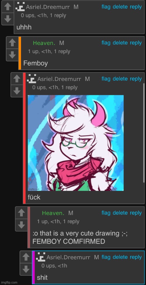 ASRIEL FEMBOY COMFIRMED | made w/ Imgflip meme maker