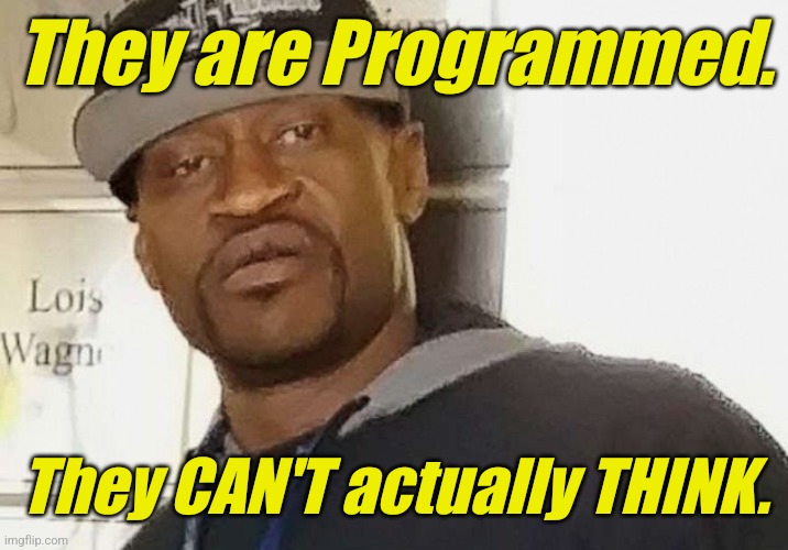 Fentanyl floyd | They are Programmed. They CAN'T actually THINK. | image tagged in fentanyl floyd | made w/ Imgflip meme maker