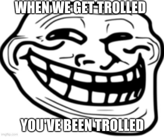 WHEN WE GET TROLLED; YOU'VE BEEN TROLLED | image tagged in troll | made w/ Imgflip meme maker