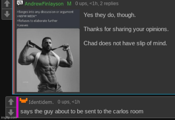 Chad Barges into discussion - Imgflip