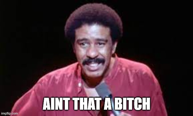 aint that a bitch | AINT THAT A BITCH | image tagged in richard pryor,disbelief,bitch,comedy | made w/ Imgflip meme maker