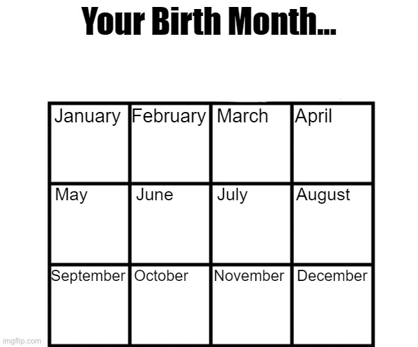 This is just a test to see if you guys used this template | image tagged in birth month alignment chart | made w/ Imgflip meme maker