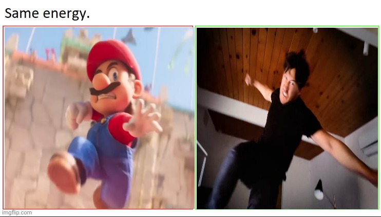 Flying Jump Punch | image tagged in same energy,super mario,markiplier | made w/ Imgflip meme maker