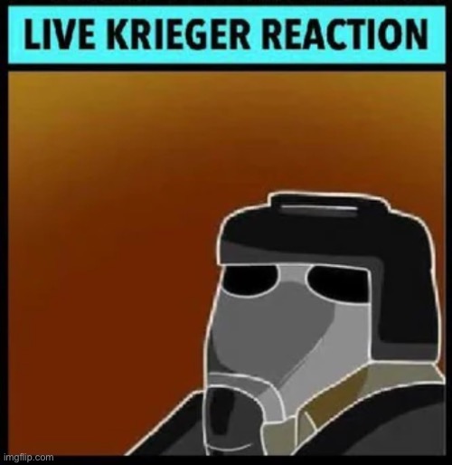 Live Krieger Reaction | image tagged in live krieger reaction | made w/ Imgflip meme maker