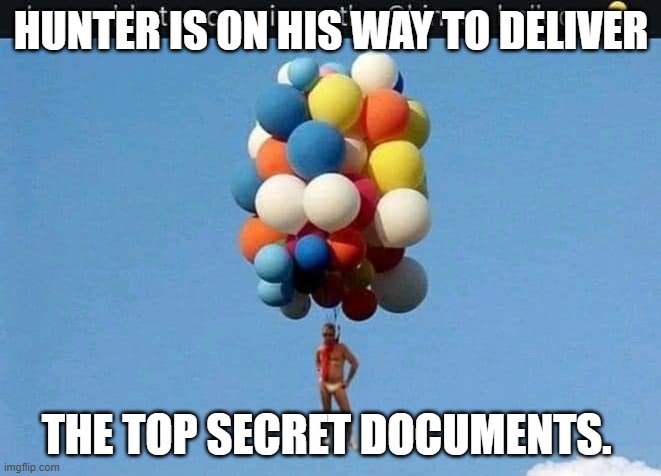 Hunter's CCP Air Mail | HUNTER IS ON HIS WAY TO DELIVER; THE TOP SECRET DOCUMENTS. | image tagged in hunter's ccp air mail | made w/ Imgflip meme maker