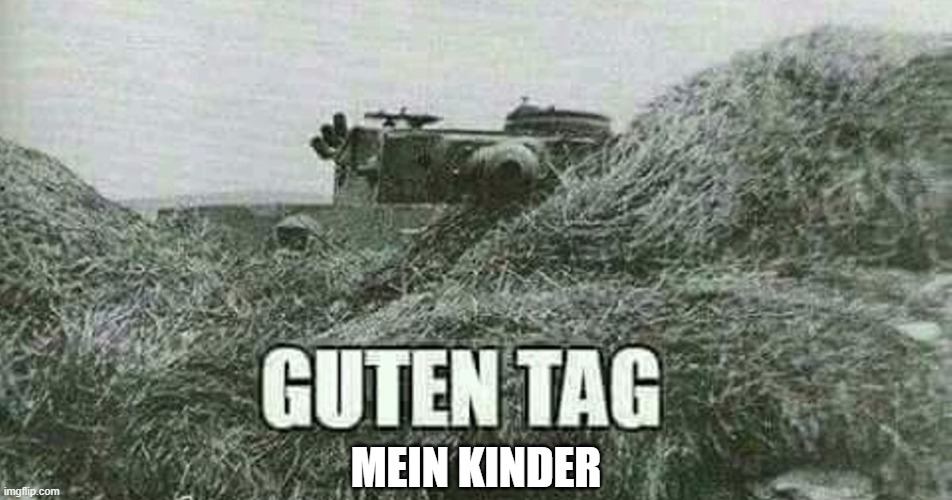 German guten tag tiger | MEIN KINDER | image tagged in german guten tag tiger | made w/ Imgflip meme maker