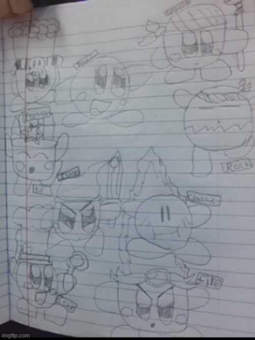 kirby drawing i made if you want to give me ideas for other kirby powers or different characters just comment | image tagged in kirby | made w/ Imgflip meme maker
