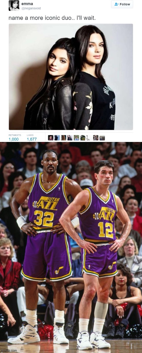 Another More Iconic Duo | image tagged in name a more iconic duo,utah jazz,karl malone,john stockton,nba memes | made w/ Imgflip meme maker