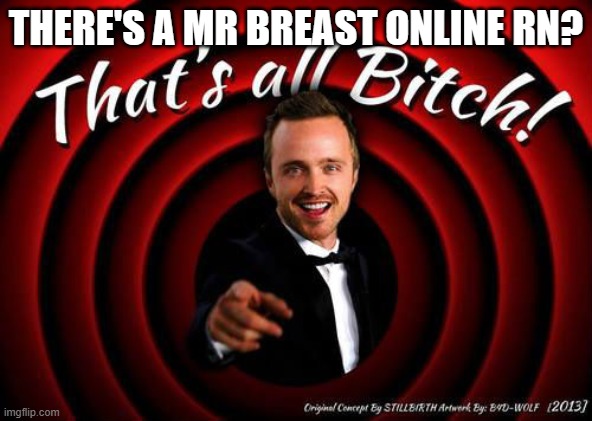 That's all, Bitch! | THERE'S A MR BREAST ONLINE RN? | image tagged in that's all bitch | made w/ Imgflip meme maker