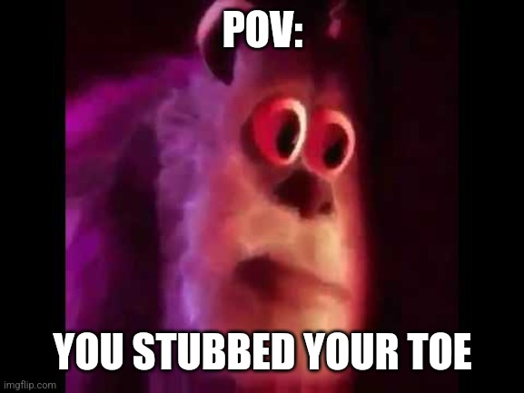 EEEEE | POV:; YOU STUBBED YOUR TOE | image tagged in sully groan | made w/ Imgflip meme maker