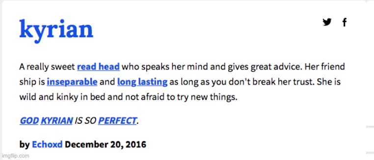 first definition of my irl name | made w/ Imgflip meme maker