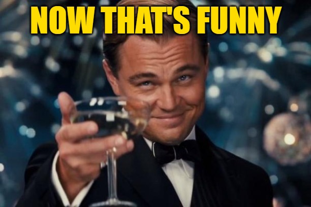 Leonardo Dicaprio Cheers Meme | NOW THAT'S FUNNY | image tagged in memes,leonardo dicaprio cheers | made w/ Imgflip meme maker