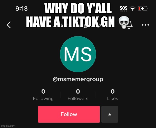 WHY DO Y'ALL HAVE A TIKTOK GN 💀 | made w/ Imgflip meme maker