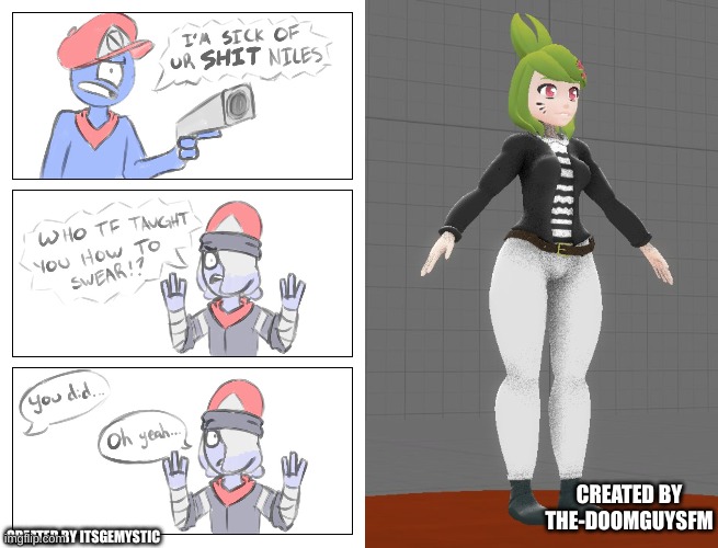 Some stuff i found on twitter (I like the outfit it works on melony) | CREATED BY THE-DOOMGUYSFM; CREATED BY ITSGEMYSTIC | image tagged in smg4,murder drones,twitter,comic | made w/ Imgflip meme maker