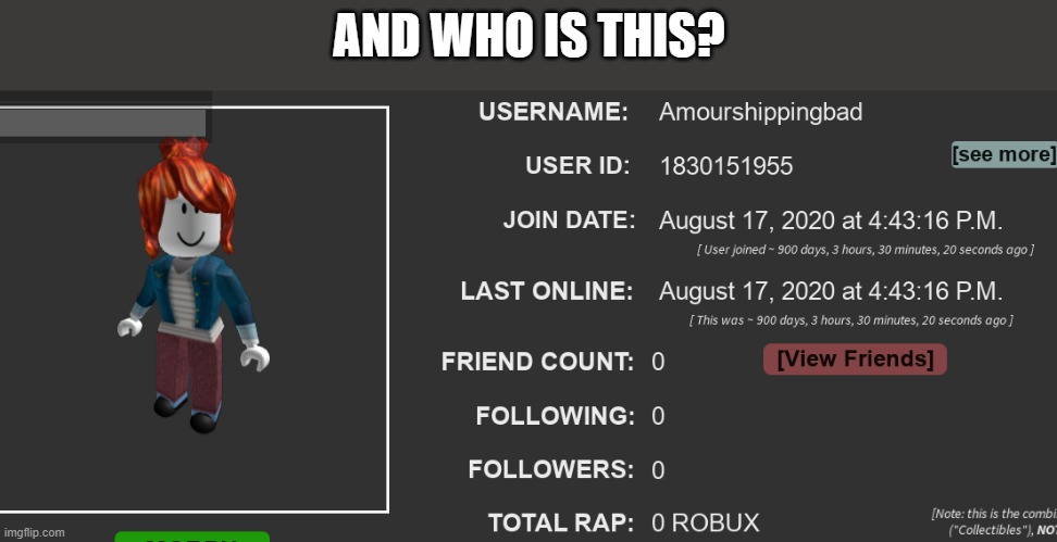 Why does this user even exist? | AND WHO IS THIS? | image tagged in memes,funny,roblox,pokemon,amourshipping,why are you reading this | made w/ Imgflip meme maker