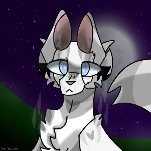 Tried out a new shading technique. This is a new oc of mine called Snow'dip. She is le starclan cat. | image tagged in time taken- 3hr 40min | made w/ Imgflip meme maker