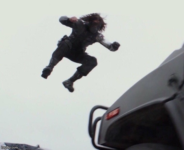 Jumping bucky | image tagged in jumping bucky | made w/ Imgflip meme maker