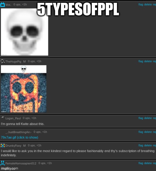 5TYPESOFPPL | made w/ Imgflip meme maker