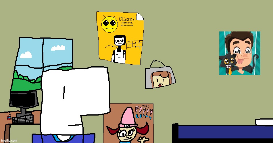 crappy room of my oc i made in ms paint | image tagged in millard,millard the mannequin,ms paint,room | made w/ Imgflip meme maker