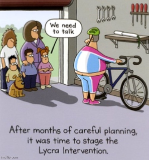Lycra challenge | image tagged in cycling,lycra challenge,protest,comics | made w/ Imgflip meme maker
