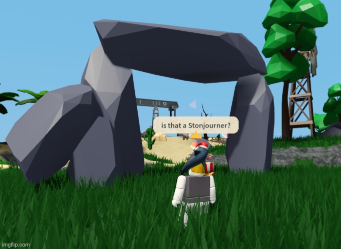 was playing islands on roblox and found this that looks like a stonjourner. | image tagged in roblox,stonjourner | made w/ Imgflip meme maker