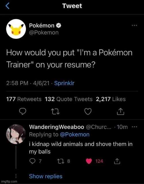 image tagged in pokemon,twitter,cursed,comments,dark humor,memes | made w/ Imgflip meme maker