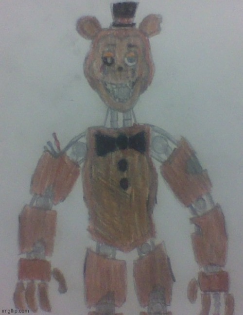 My Take On Withered Freddy | image tagged in fnaf,drawing | made w/ Imgflip meme maker
