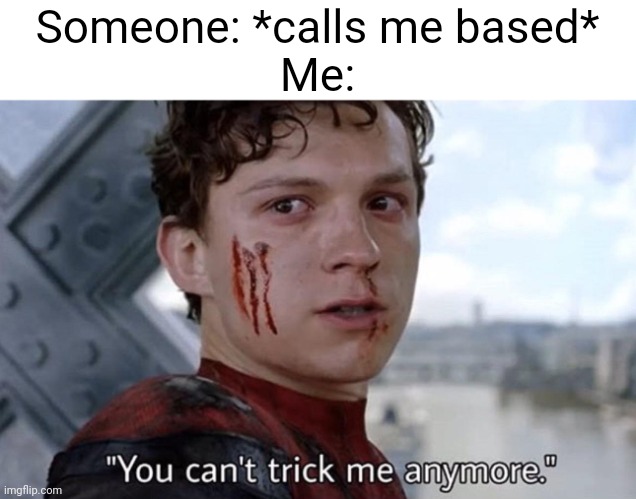 This Spiderman template has huge potential | Someone: *calls me based*
Me: | image tagged in you can't trick me anymore | made w/ Imgflip meme maker