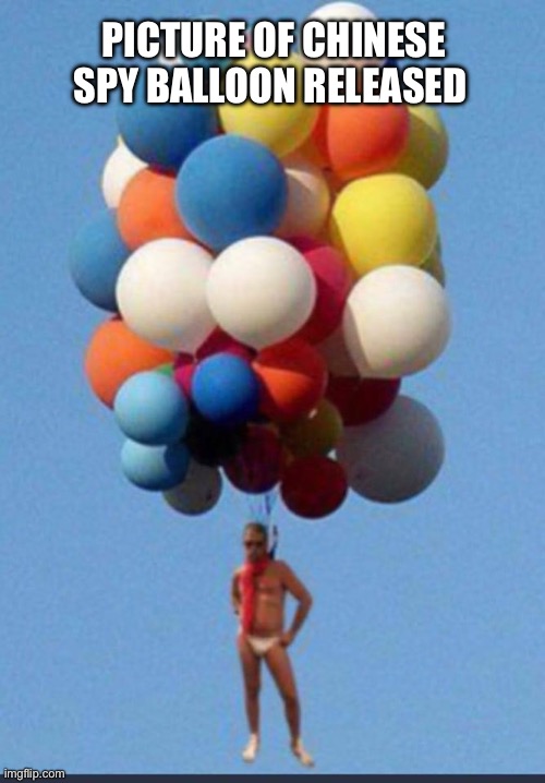 Hunter Spy balloon | PICTURE OF CHINESE SPY BALLOON RELEASED | image tagged in hunter,balloon,spy | made w/ Imgflip meme maker