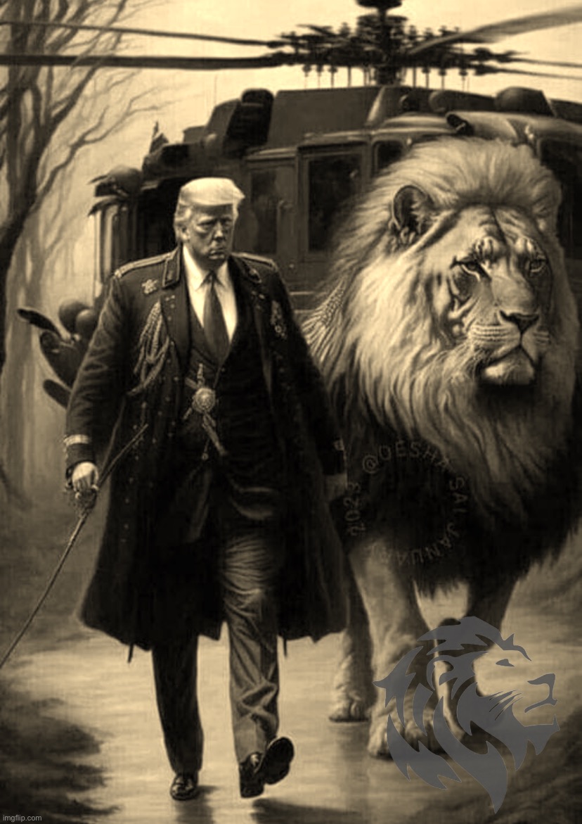 Join the Conservative Party of Imgflip. | image tagged in donald trump with lion ai art,conservative party,imgflip,conservatives,conservative,we walk with trump | made w/ Imgflip meme maker
