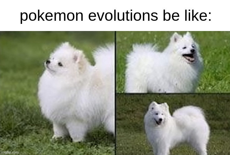 and yes, these are three different species of dog. | pokemon evolutions be like: | made w/ Imgflip meme maker