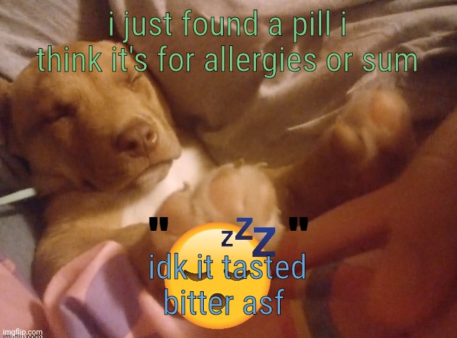 JKalzhzi8ssijIIzisoakKHzskodjxkwwofoe | i just found a pill i think it's for allergies or sum; idk it tasted bitter asf | image tagged in quandale | made w/ Imgflip meme maker